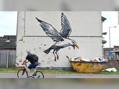 Banksy strikes again! Artist confirms he is behind 'spraycation' artworks in British coastal towns