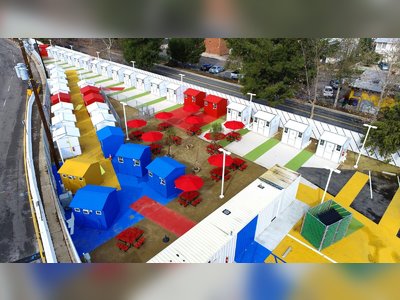 L.A. Is Taking On Homelessness With a New, Brightly Colored Tiny Home Village