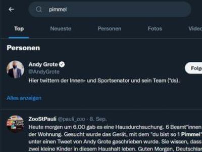 Smells of 1938: German police have been sent to search the home of a Twitter user who called politician “a dick”.