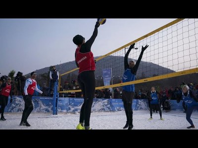 In Hungary, winter volleyball championship trades sand for snow