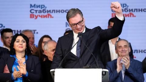 Vucic claims landslide victory in Serbia general elections