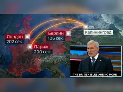 Russian state TV simulates nuking Europe in 200 seconds with 'no survivors'