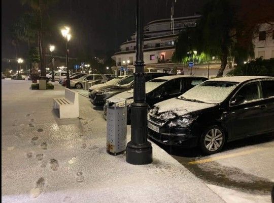 Snow hits the Costa Del Sol just weeks after a record-breaking heatwave