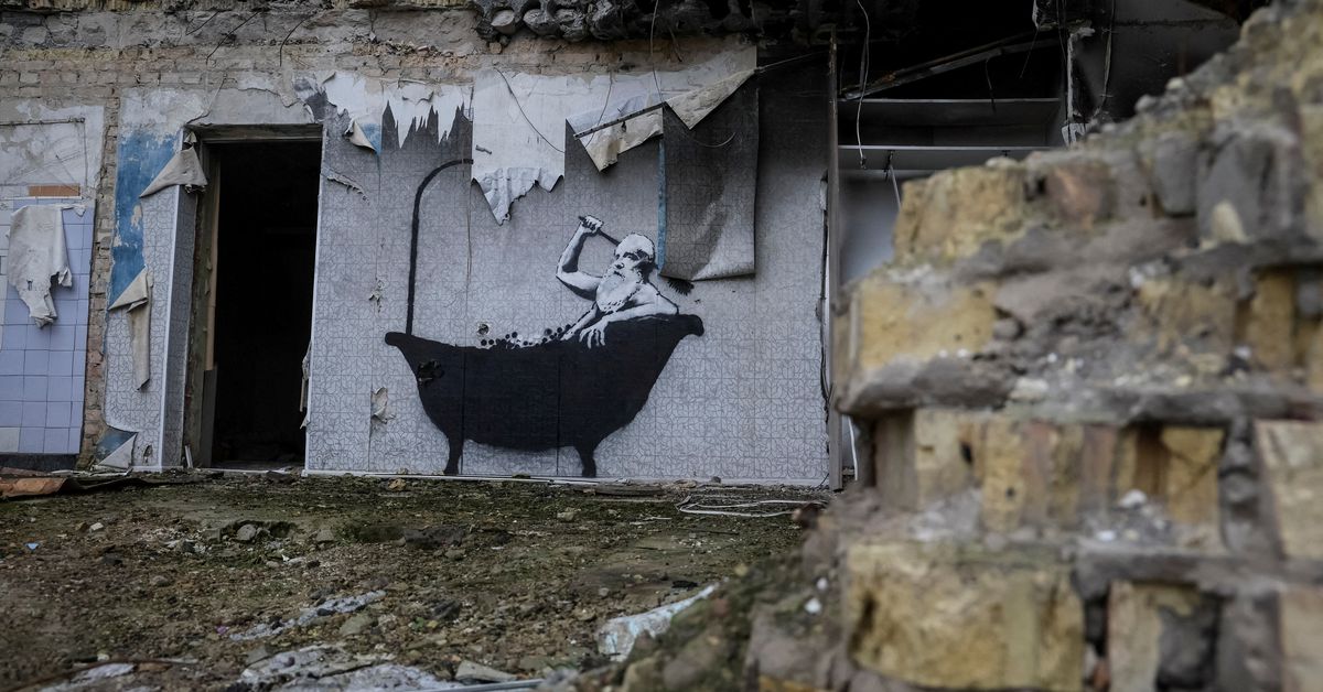 Ukraine launches Banksy postage stamp on war anniversary