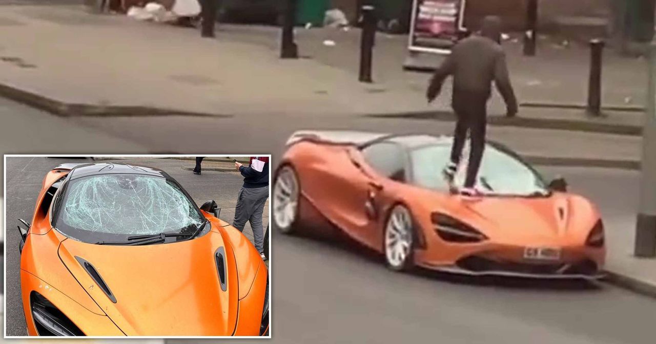 McLaren supercar worth £225,000 damaged after man stamps on it while parked
