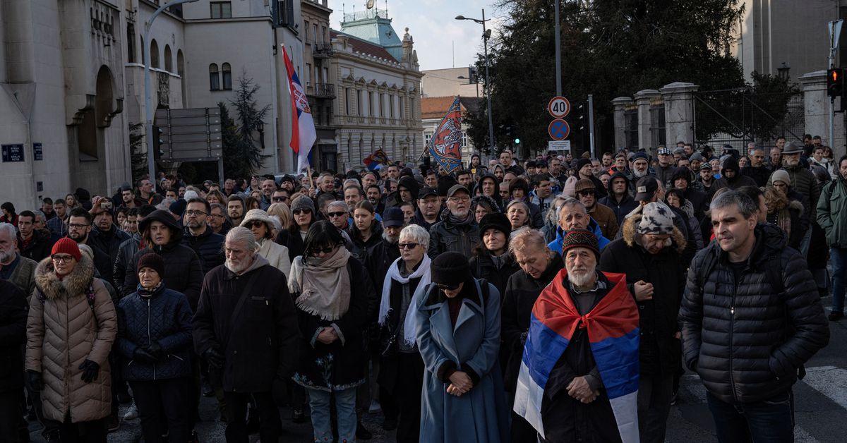 Serbian nationalists march in protest against Kosovo talks