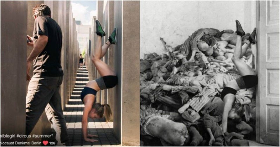 Artist shows why Holocaust selfies are so ridiculous
