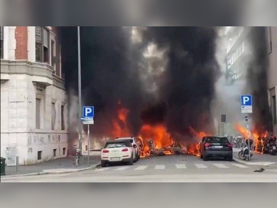 Explosion in Milan city center leaves vehicles engulfed in flames